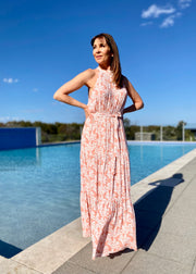 Amanda Floral Maxi dress Blush